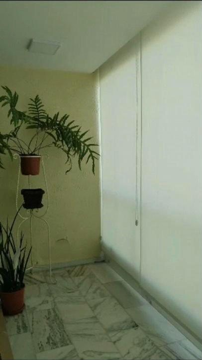 Persiana rolô em varanda com plantas